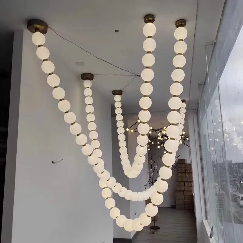 Elegant Glass Gold Pendant Light by Axyaa for Living Room Staircase Foyer