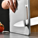 Axyaa 4-in-1 Aluminum Chopping Board with Knife Sharpener & Garlic Grinder