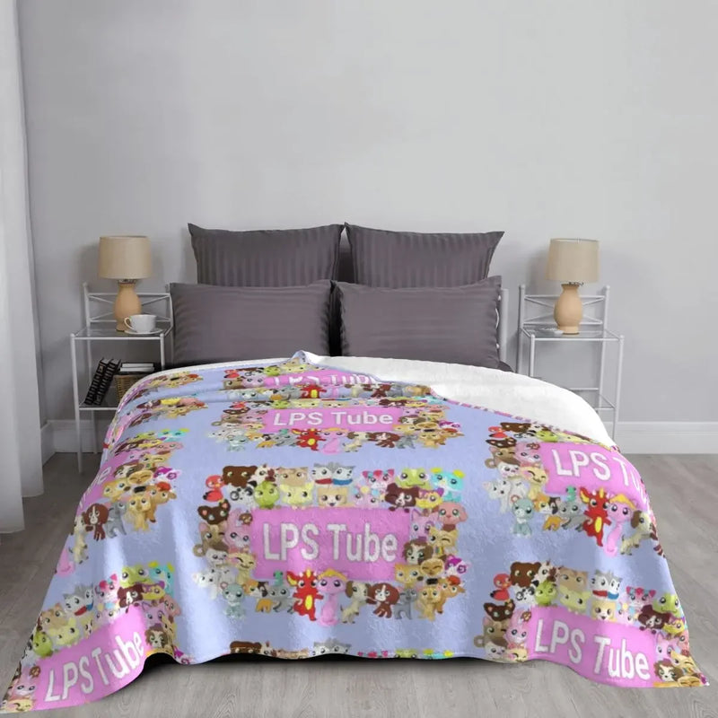 Axyaa Tube Mascot Group Throw Blanket - Heavy, Cute & Anime-inspired.