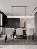 Axyaa Marble Luxury Pendant Light, Alabaster Hanging Lamp for Dining Room, High-end Lighting