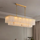 Axyaa Luxury Copper Resin Chandelier with Marble Accents for Living Room and Bedroom