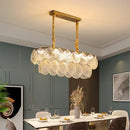 Axyaa Shell Glass LED Chandelier - Modern Creative Lighting Fixture for Home and Restaurant