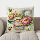Axyaa Gnome & Flower Swing Heart Pillow Cover