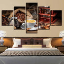 Axyaa Coffee Art 5-Piece Canvas Decor Painting Set for Living Room & Dining Room