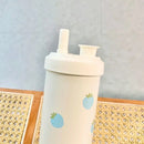 Axyaa Kawaii Strawberry Thermos Bottle Stainless Steel Insulated Straw Cup