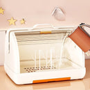 Axyaa Cup & Bottle Lidded Bins - Large Capacity, Dry-Wet Separation, White/Gray/Khaki