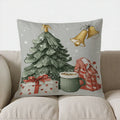 Axyaa Christmas Wreath & Bow Decor Pillow Cover for Sofa, Bedroom, Car