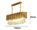 Axyaa Crystal LED Pendant Chandelier: Elegant Glass Living Room Lighting