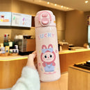 Axyaa Kids Stainless Steel Insulated Straw Thermos Bottle - Double Drinking Cup