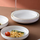 Axyaa Ceramic Deep Dish Steak Plate for Hotel and Restaurant Use