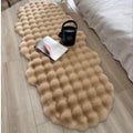 Axyaa Oval Plush Rabbit Fur Mat for Children's Bedside Rug & Living Room Decor