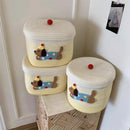 Axyaa Cotton Toy Storage Basket with Lid, Stylish Organizer for Toys and Home Decor