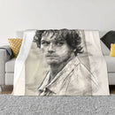 Axyaa Hairy Plush Throw Blanket featuring Sam Heughan as Jamie Fraser