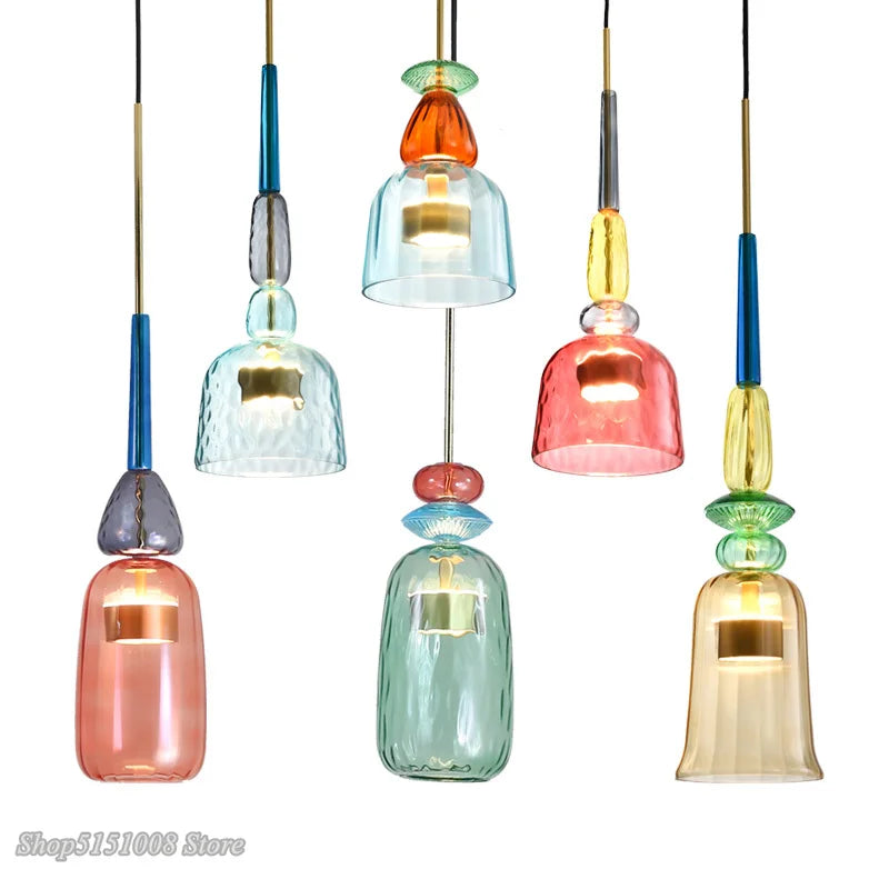 Nordic Glass Candy Pendant Lights for Axyaa Brand