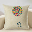 Axyaa Animal Linen Cushion Cover - Decorative Sofa Pillow - Home Decor - 45x45CM