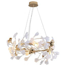 Axyaa Ginkgo Chandeliers: Elegant Ceramics & Acrylic Leaves Pendant Lights