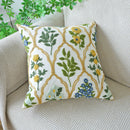 Axyaa Embroidered Flowers Cotton Pillowcase - Home Decor Pillow Cover