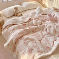 Axyaa Cartoon Rabbit Flannel Blanket: Winter Cozy Throw for Bed, Sofa, Travel
