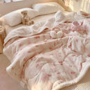 Axyaa Cartoon Rabbit Flannel Blanket: Winter Cozy Throw for Bed, Sofa, Travel