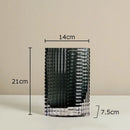 Axyaa Relief Stripe Glass Vase: Modern Minimalism Decor for Flowers, Desk, and Crafts