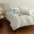 Axyaa Shell Bedding Set - Embroidered Solid Color Four Piece Set