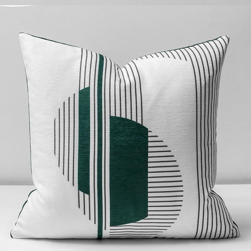 Soft Chenille Geometric Cushion Cover 45x45 for Neutral Home Decor - Axyaa