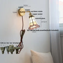 Axyaa Flower Glass LED Wall Sconce Pull Chain Switch Rotatable Mirror Light