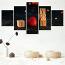 Axyaa Love Heart Canvas Wall Art Poster Painting Home Decor Picture Print