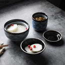 Axyaa Hand-painted Ceramic Rice Bowl with Lid