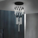 Luxury Home Decor Axyaa LED Chandelier, Round Gold/Black/Silver Lighting Fixture for Staircase & Bedroom