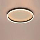 Axyaa LED Circle Ceiling Light: Modern Black Gold Chandelier for Living Room, Bedroom, Kitchen