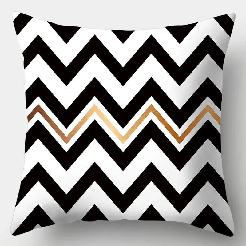 Axyaa Black White Modern Cushion Cover 45x45cm Polyester Decorative Pillow Case
