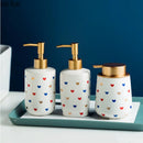 Axya Heart Ceramic Soap Dispenser Shower Gel Shampoo Lotion Hand Sanitizer Bottle