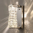 Axyaa Modern Crystal LED Wall Lamp in Chrome Steel
