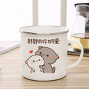 Axyaa Cute Animal Enamel Cup Breakfast Mug Set