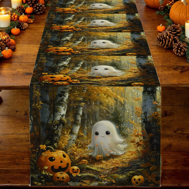 Axyaa Halloween Watercolor Table Runner for Indoor Outdoor Dining