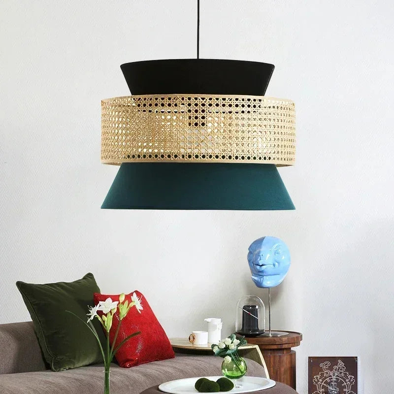 Axyaa Wabi Sabi Cloth Pendant Chandelier for Living Room or Lobby