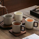Axyaa Camellia Flower Coffee Cup and Saucers: Delicate Stoneware Latte Mug for Afternoon Tea