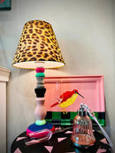 Axyaa Leopard Print Bedside Lamp: Stylish Fabric Desk Lamp for Bedroom and Study