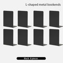 Axyaa White Metal Book Ends: Stylish Book Dividers for Shelves, Home Office