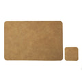 Axyaa Cowhide Grain Leather Placemats: Waterproof, Oilproof, Anti-skid Dinner Mats