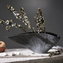 Nordic Resin Vase Fan-shaped Decoration Modern Abstract Crafts for Home Decor by Axyaa