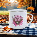 Axyaa Flamingo Pattern Enamel Mug Set for Camping and Picnic