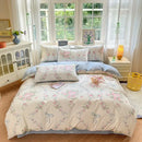 Axyaa Floral Printed Cotton Duvet Cover - Luxury Bedding with Zipper Closure