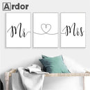 Axyaa Heart Calligraphy Poster Black White Minimalist Wall Art Print