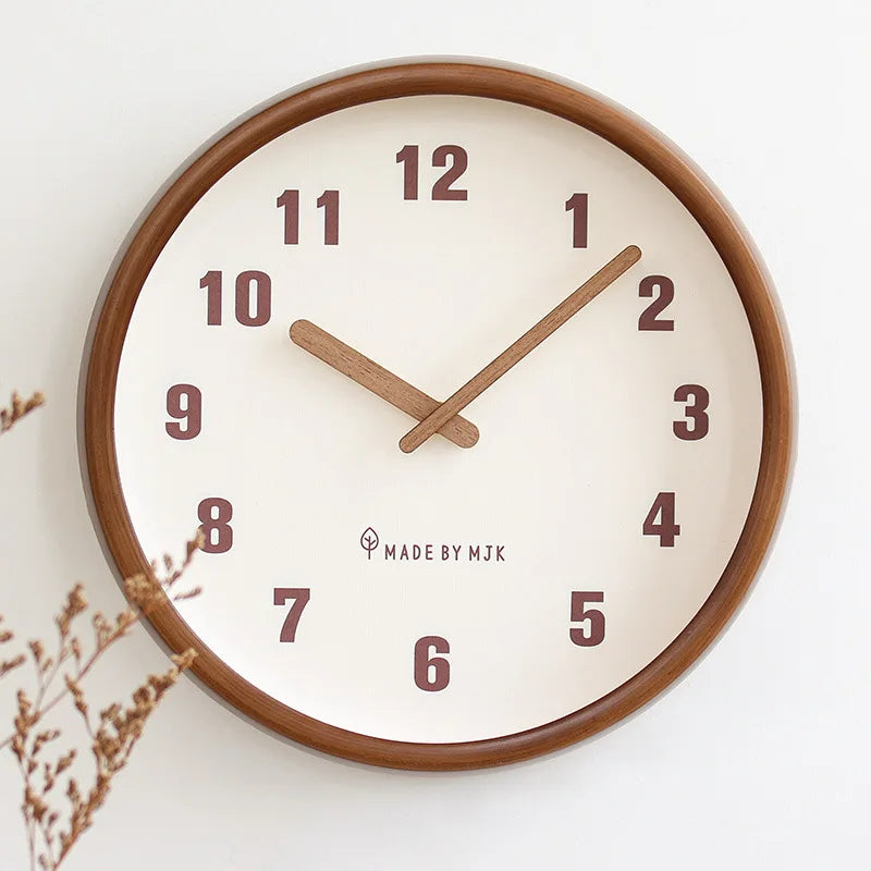 Axya Retro Solid Wood Wall Clock - Modern, Simple, Silent, Creative, Elegant & Stylish