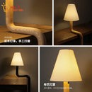 Axyaa Classical Wood Table Lamp LED Desk Light for Study Bedroom