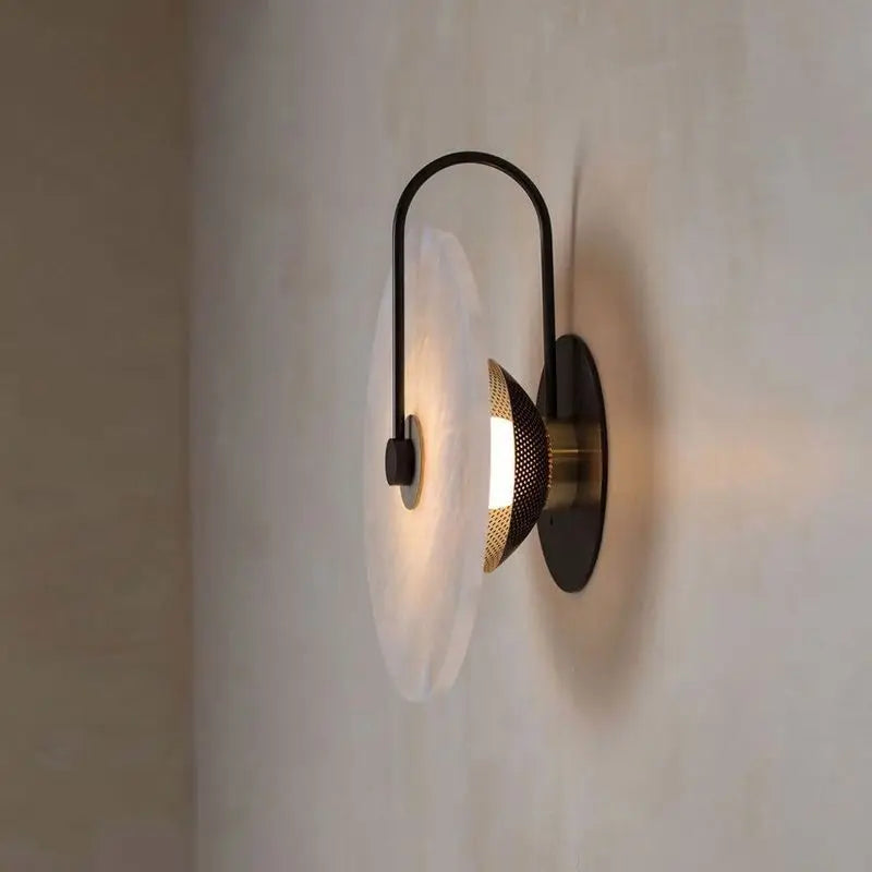 Axyaa Circle Wall Light: Modern Art Stone LED Wall Lamp for Indoor Bedroom, Living Room, Hotel