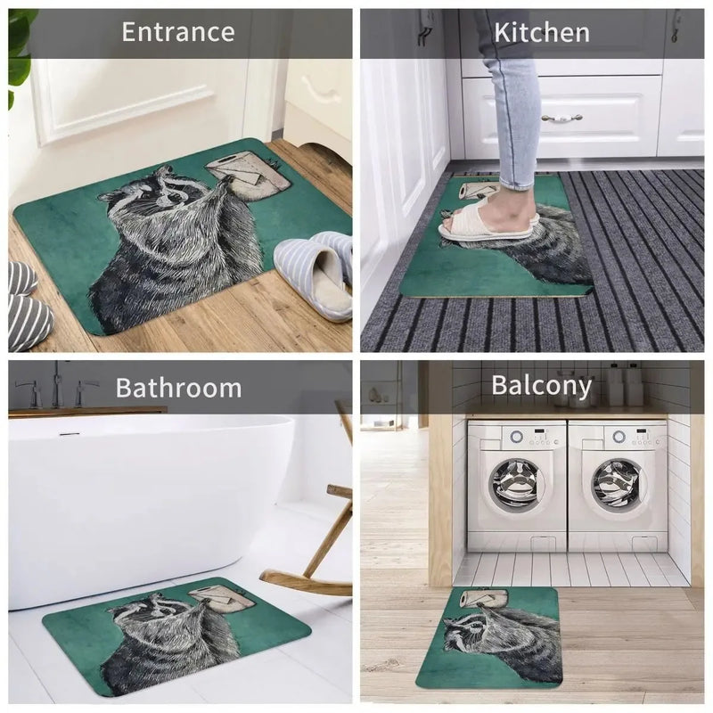Axyaa Black Cat Bathroom Toilet Mat 40x60cm