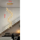 Axyaa Crystal Chandelier Stair Pendant Lamp Living Room Interior Lighting
